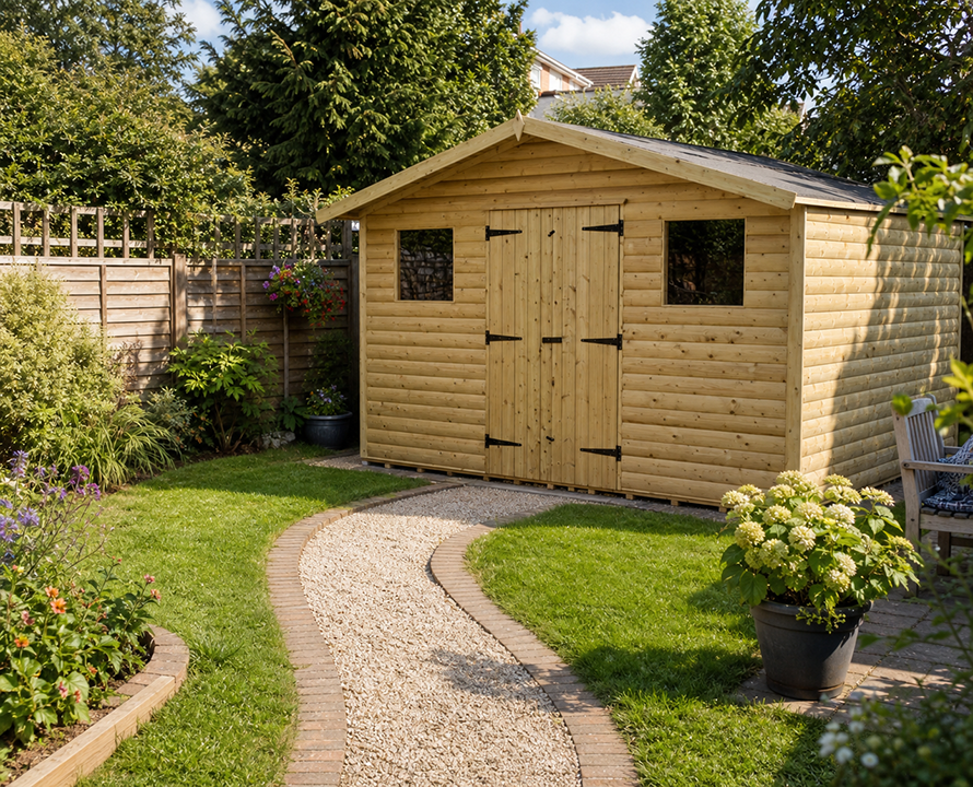 Pressure Treated loglap Apex workshop
